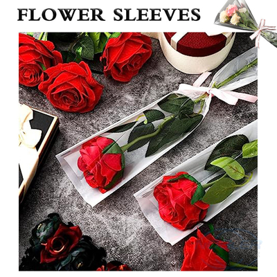 명백한 플로워 부켓은 종이를 감싸 한 송이 장미를 위한 꽃다발 백에 소매를 답니다