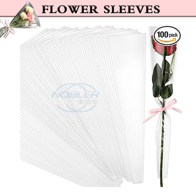 명백한 플로워 부켓은 종이를 감싸 한 송이 장미를 위한 꽃다발 백에 소매를 답니다
