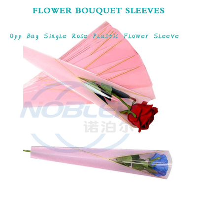명확한 주문 인쇄 Opp 꽃 꽃다발 소매 단 하나 로즈 Diy 선물 포장