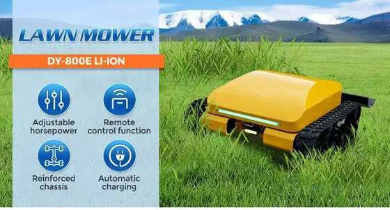 원격 제어 지능형 크롤러 잔디 깎는 기계, 리?? 철화수소 (LiFePO4) 배터리, 4륜 구동, 에너지 절감 및 환경 친화적, 3 시간 연속 작동.